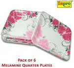 INPRO Melamine Small Snacks Plates: Lightweight Melamine Square 5.5 Inch Snacks Plate / Quarter Plates / Dinner Plates / Half Plate / Kitchen crockery / Melamine dinnerware / Lunch Plate / Melamine Plates / Plate Set of 6.