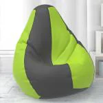 Biggie Bean Bag - Size : 4XL - Teardrop Bean Bags - Designed by : ScottyTravis London - Color: Dark Grey Pea Green - Bean Bag Cover - Best Bean Bag for Living Room - Luxury Bean Bag - Lounge Chair Latest Bean Bag