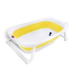 Luvlap Yellow Splash 2 In 1 Folding Baby Bath Tub Cum Baby Bather With Anti Slip Base (0-6 M)
