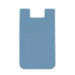 ClickCase Silicone TPU Metro/Credit Card Holder for Back of Mobile or Case,Stick on Phone Back Adhesive Dual Pocket Wallet For All Smart Phones (Sky Blue)