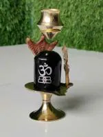 SHIVAM VASTU KALA SHIVLING ART Brass Shiv Lingam Abhishek Patra with Trishul and Nag for Pooja Brass Shiva Lingam