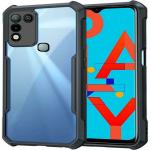 Frazil Shock Proof Crystal Clear Eagle Back Cover Case for Infinix Hot 10 Play, Infinix Smart 5 | Hard | 360 Degree Protection | Hybrid PC + TPU | Transparent Full Armor Device & Camera Protection (Black Bumper)