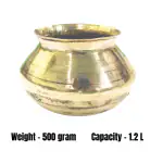 SHINI LIFESTYLE Pure Brass Handi Patila /Water Pot Dechki Handi, Pahadi bhaddu