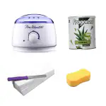 CUVLY Waxing Kit Combo Wax Machine, Wax Heater, Aloevera Wax - 800 g, Wax Strips 70 pcs, Wax Spatula (Knife), Cleaning Sponge (Pack of 5)