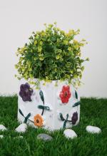 Justoriginals Multicolor Ceramic Flower Pot