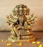 CraftVatika Gold Brass Gayatri Ma Statue 8.9 x 5.1 cm