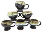 Millions joy Ceramic Tea/Coffee Cups Worldcup Shape Latest Design Microwave Safe 120 ML (Pack of 6)