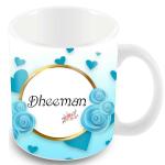 Jiya EnterpriseTovaih White Ceramic Printed Design Of Name Dheeman Coffee Mug - 350 ML