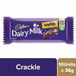 Cadbury Dairy Milk Crackle Chocolate Bar, 36g - Pack of 10