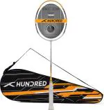 Hundred White, Gold Atomic X 38 Pwr Unstrung Badminton Racquet, 85 G