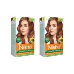 Nisha Creme Hair Color for Women - Golden Brown, 120gm, Long-lasting, 100% Grey Coverage Permanent Hair Colour for Soft, Shiny, Healthy Hair (Pack of 2)