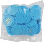 Amit Marketing Multicolor Plastic Numeric Round Shape 1 To100 Token Coins With Holes (Set Of 200)