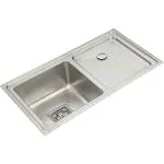 Anupam SS803ST 316 Grade Stainless Steel Single Square Bowl with Drain Board Kitchen Sink (36 x 20 x 9 inch)