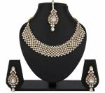 Gyaan Jewels Handmade Gold Plated Alloy Earring and Necklace Set Gold (Women, Girls) Free Size