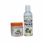 ROSEKA Olive Oil & Aloe Vera Gel (100ml + 100gm) Combo Pack For Face Toner, Skin Toner, Makeup Remover - For All Skin Types