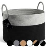 Textile and Beyond boho storage Jute laundry basket hamper baby gifts for kids toys,living room,bathroom,kitchen 2.13