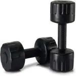 SBR Sports '4KG PAIR BLACK PVC DUMBBELL SET FITNESS WEIGHTS FOR WOMEN & MEN, (4KG+4KG=8KG) Fixed Weight Dumbbell (8 kg)