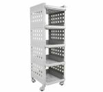 LEOPAX 5 Tier Multi-Purpose Storage Rack Stackable Shelf Utility Rolling Stand Rack | Storage Organizer Racks with Wheels for Kitchen Laundry Room Bathroom Office Home - Grey (28 x 33 x 94cm)