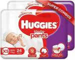 Huggies Wonder Pants Extra Small / New Born (XS / NB) Size Diaper Pants Combo Pack of 2, 24 Count, With Bubble Bed Technology For Comfort - XS (48 Pieces)