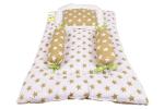 Kwitchy New Born Baby Bedding Set Cradle Mattress with Super Soft Pillow and Bolsters 4 Pcs Bedding Set (0-6 Months)