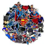 iDream Super Hero Batman Superman Waterproof Vinyl Sticker for Laptop, Desk, Skateboard, Luggage, Guitar, Furniture, Toy, Scrapbook (Set of 45)