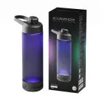 Aquaminder Smart Water Bottle with Hydration Reminder with Easy Grip, Glows & Beep Feature | Frosted Tritan Water Bottle for Men & Women,770 ml | Perfect for Gym,Office & Daily Use | Volga Black