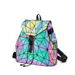 CribKing Luminous Backpacks Holographic Geometric Backpack Luminous Backpacks Holographic Reflective Bag Women Backpack Travel Shoulder Bag Rucksack Purses and Handbags for Women bag