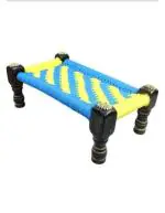 Giftoshopee Wood and Jute Miniature charpai cot Toy for Kids