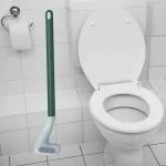 PADAR Silicon Toilet Cleaning Brush with Slim No-Slip Long Handle, Indian & Western Toilet Brush Anti-Drip Set, 360 Degree Deep Golf Head Brush Toilet - Bathroom Cleaning Brush - Golf Shape (Multicolor)