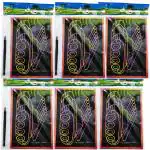 Artbox Big Black Paper Scratch Cards 8 by 5 Inch (Pack Of 24)