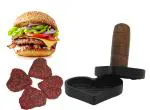 Olrada Heart Shape Hamburger Press /Patty Maker, Aluminium, Big 1Pc, Black