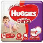Huggies Wonder Bubble Pants, Medium Size Diapers (7 - 12 kg), 50 Pieces - M (50 Pieces)