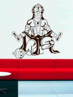 Trends on Wall Brown Vinyl Hanuman Ji Wall Sticker 64 x 56 cm