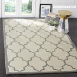 Rugspiration The Polygon Design Collection Ivory, Grey Wool Hand Tufted Carpet For Living Room-Bedroom And Hall, 4 X 6 Ft