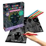 Little Berry Neon Fashion Mandala Art Colouring Kit With 24 Big Sheets, 12 Sketch Pens and Glitter Tubes for Girls & Boys - Multicolour
