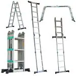 Mivu Flexi Pro 12 feet (12 steps) 8-in-1 Multipurpose Foldable Aluminium Ladder | Made In India | Heavy Duty Portable Step Ladder for Home & Outdoor use (Without Scaffolding Plates)