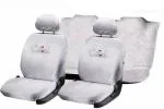 Crokrok White Cotton Car Seat Cover for Tata Indica (Pack of 4)