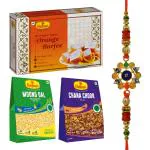Haldiram's Nagpur Orange Burfee 500 Grams, Chana Choor(200 gm),Moong Dal(200 gm) With Premium Rakhi