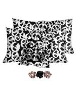 LAKULISH COLLECTION Print 06 Designed Satin Silk Pillow Cover With Envelope Closure (Set Of 2)