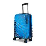 Safari Brooklyn Hardside Suitcase, TSA Lock, 8 Wheels, Small Size, Cabin Luggage Trolley Bag with Antitheft Zipper, Blue Color, 59cm