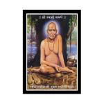 Dharvika Innovations Design 24 Synthetic Shri Swami Samarth Photo Frame Home Decorative With Frame, 14 X 20 Inch