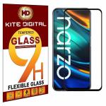 Kite Digital Oppo Realme Narzo 20 Pro (Black) 5D/6D/11D/21D Premium Tempered Glass Screen Protector Slim 9H Hard 2.5D with Full Installation Kit