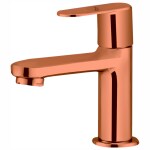 Luxury Series Rose Gold Finish PVD Coated Brass Pillar Tap Pillar Tap Faucet (Wall Mount Installation Type)