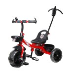 Mezire HDL-01 Tricycle For Kids With Parent Handel, Front & Back Basket, Tricycle For Kids Above Age 1+ Years (Red)