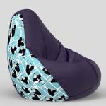ComfyBean Bag with Beans Filled XXL- Official: Guru and Bhole Bean Bags - For Teenagers - Max User Height : 4.5-5 Ft.-Weight : 45-50 Kgs(Model: Printed - Guru and Bhole-G&B - Art 13 - Indigo)