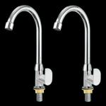 Luxyloom Swan Neck Tap for Wash Basin Pack of 2 | Faucet Tap with High Neck Spout for Kitchen/Bathroom with Chrome Finish