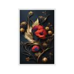 Random Elegant Floral in renaissance style retro flower art design Printed Wall Painting (12 X 18 Inch )