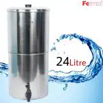 Ferrum Thame Pure 24 Litres Stainless Steel Gravity Water Purifier with 3 Ceramic Filters
