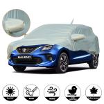 Allextreme BN7003 Car Body Cover Compatible with Maruti Suzuki Baleno Custom Fit Dustproof UV Heat Resistant Indoor Outdoor Body Protection (Silver with Mirror)