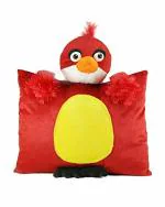 Tickles Red Fur Angry Bird Cushion Stuffed Toy (35 x 34 cm)